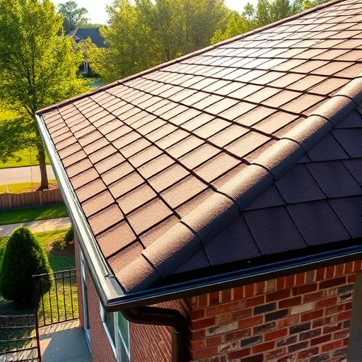 Completed roofing project in Warrior AL featuring crafted shingles and vibrant brick house in a serene neighborhood.
