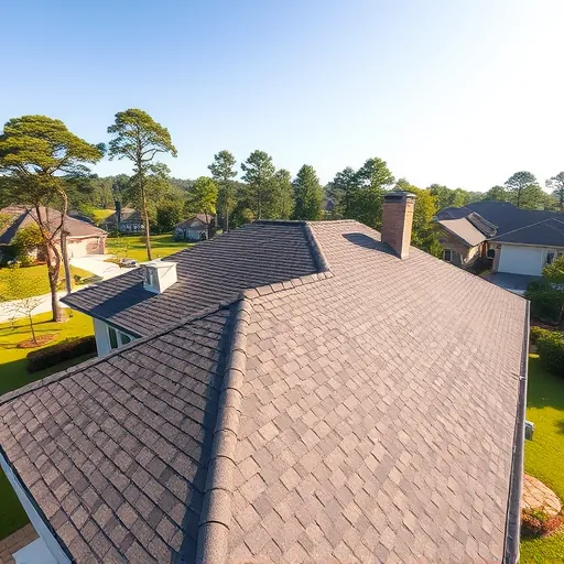 Newly installed stylish asphalt shingle roof on a residential home in Helena Alabama with lush yard and clear sky