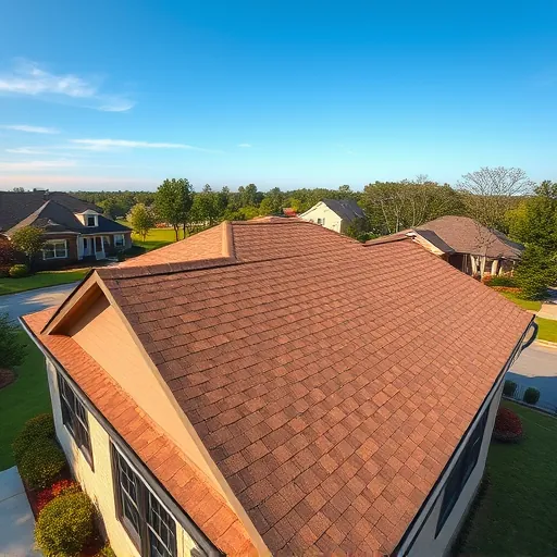 Close-up of a new asphalt shingle roof on a modern home in Liberty Park Alabama with lush neighborhood background.