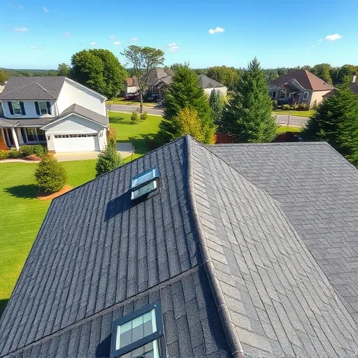 Freshly installed asphalt shingle roof on a modern Trussville home with lush yard and clear blue sky showcasing craftsmanship.