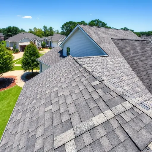 Recently replaced hail damage roof in Trussville Alabama with textured asphalt shingles on a modern home surrounded by lush lawns and mature trees