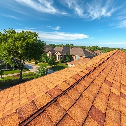 Newly completed residential roof in Fultondale AL showcasing aligned asphalt shingles in earthy tones against a blue sky.