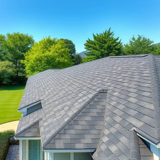 Completed asphalt shingle roof on modern house in Trussville AL with detailed texture, clean edges, and lush surrounding yard