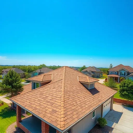 Freshly completed residential roof installation in Warrior AL featuring new earthy asphalt shingles and a clear blue sky.
