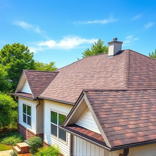 Completed asphalt shingle roof on modern home in Bessemer Alabama with detailed textures and lush landscaping