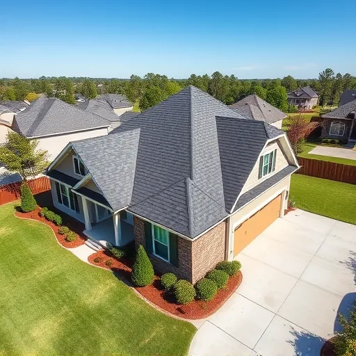 Freshly installed asphalt shingle roof on modern Hoover Alabama home with detailed craftsmanship and lush yard scenery