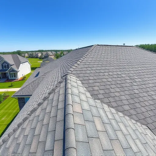 Residential modern shingle roof in Argo Alabama with detailed textured shingles, flashing, ridges, and a sunny suburban backdrop