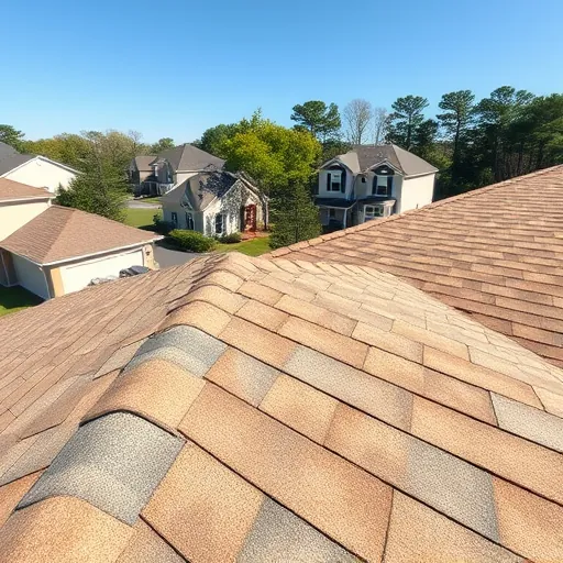 Finished residential asphalt shingle roof in Center Point Alabama with detailed texture, sharp edges, and a suburban background