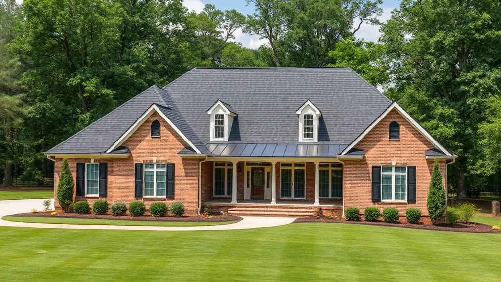 Roofing in Greystone, AL, showcasing a well-installed shingle roof with a clear blue sky.