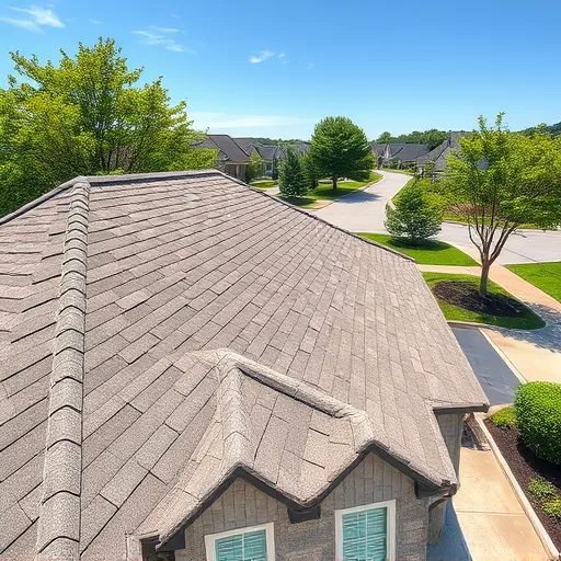 Finished asphalt shingle roof on a modern home in Trussville Alabama with textured earth-tone shingles in a sunny suburban neighborhood