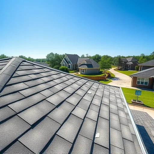 Recently completed residential roof in Inverness Alabama with gray asphalt shingles, detailed craftsmanship, and scenic suburban background.