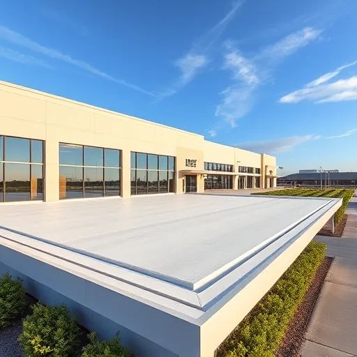 Newly installed flat roof on commercial building in Trussville AL with seamless membrane and detailed craftsmanship