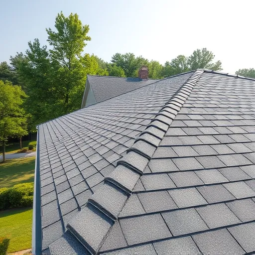 Close-up view of a finished asphalt shingle roof in Trussville AL, highlighting craftsmanship and lush surroundings.