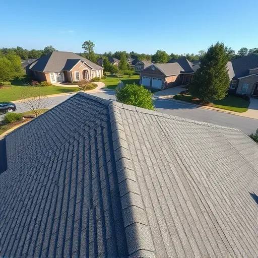 Newly installed residential roof in Center Point Alabama showing detailed shingles ridge cap and flashing in a sunny suburban neighborhood