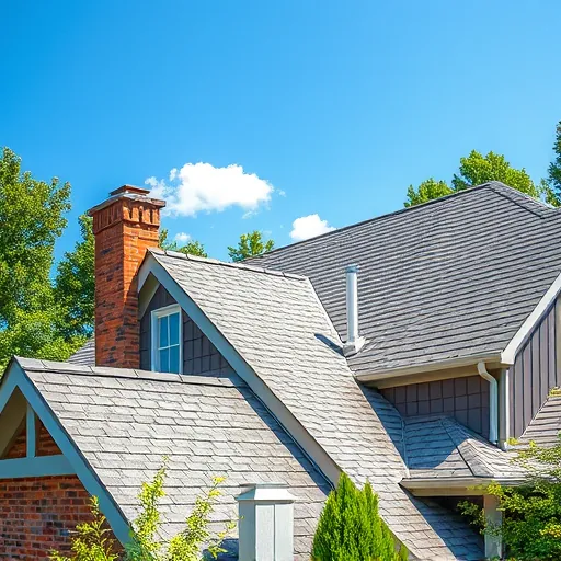Finished roof flashing installation on a house in Trussville Alabama with reflective metal details and lush landscaping