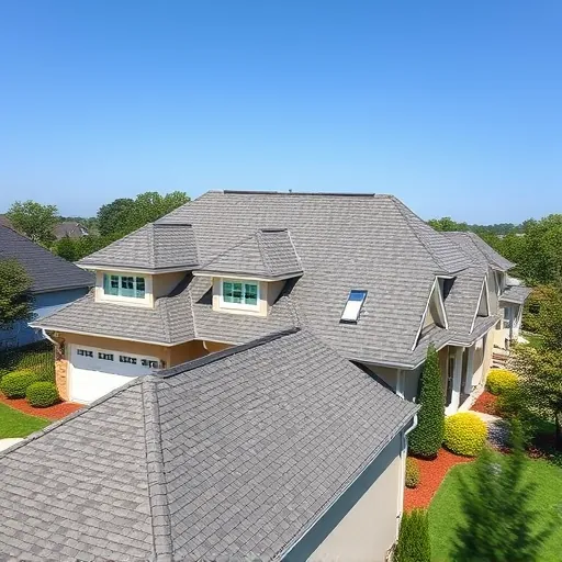 Completed roofing project in Hoover AL with modern design, precise shingles, and serene suburban backdrop.