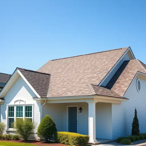 Completed roofing project in Odenville AL showcasing high-quality shingles and modern design against a clear sky.