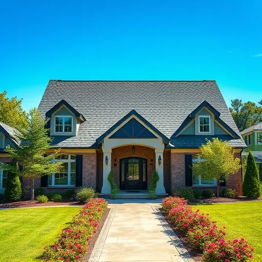 Stylish modern home in Vestavia Hills AL with newly installed asphalt shingle roof surrounded by lush landscaping.