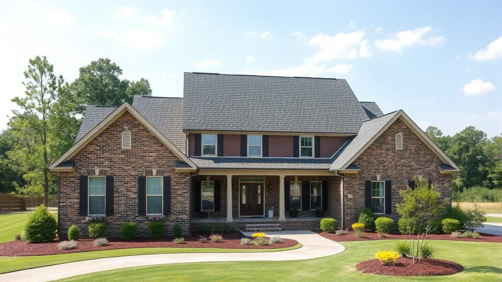 Roofing in Clay AL with a worker installing shingles on a residential home.