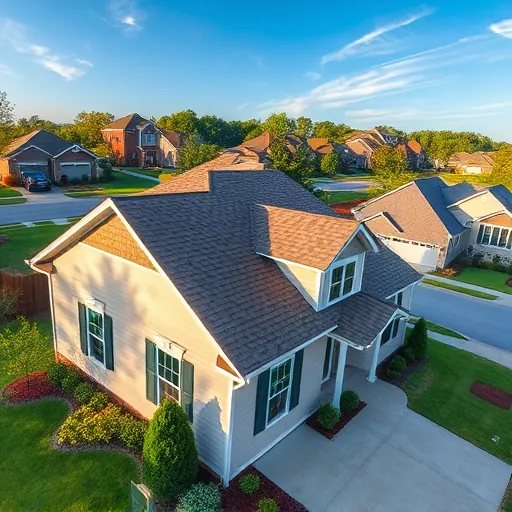 Newly installed modern roof in Trussville AL, showcasing high-quality asphalt shingles in earthy tones among suburbs.