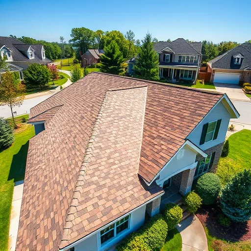 Newly completed residential asphalt shingle roof on a home in Alabaster Alabama with lush yard and sunny sky