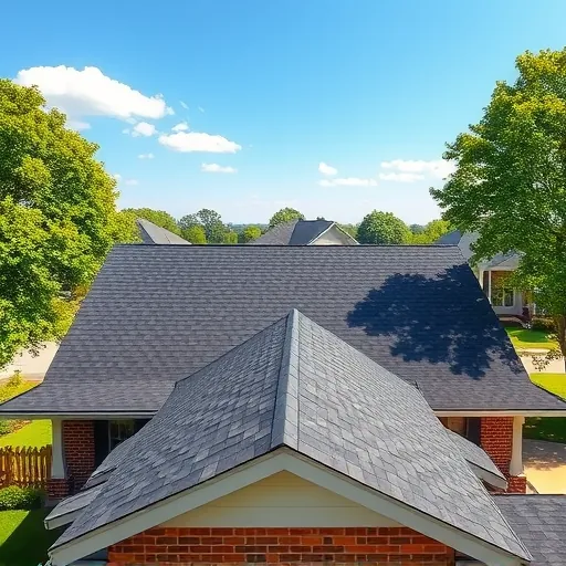 Fresh asphalt shingle roof in Lake Purdy AL, showcasing deep black color in a serene suburban neighborhood.
