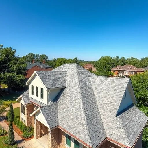 Residential roof installation in Mountain Brook AL featuring stylish home, gray asphalt shingles, and lush landscaping.