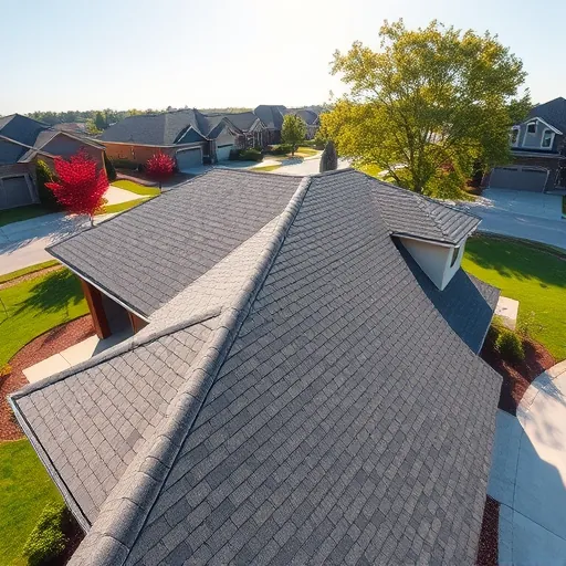 Freshly installed modern roof with sharp lines and gray-brown asphalt shingles over a suburban home in Trussville Alabama