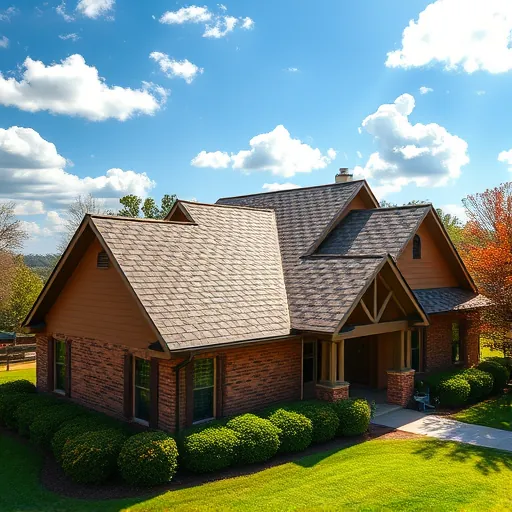 Completed roofing project in Pelham AL featuring a multi-tone shingle roof, vibrant lawn, and sunny suburban setting.