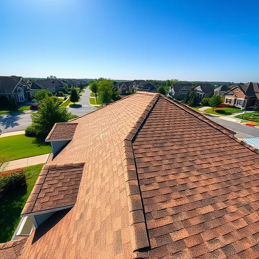 Freshly completed residential roof in Hoover AL with earthy shingles, precise craftsmanship, lush lawns, and clear blue sky