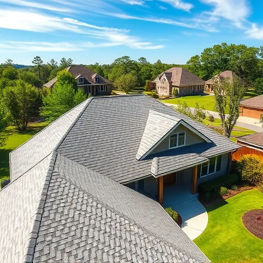 Fresh residential roof installation in Pinson, AL, with stylish shingles, lush lawn, and sunny ambiance in a suburban setting.