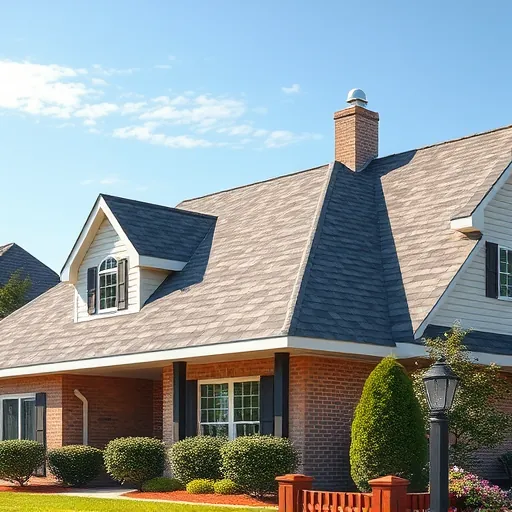 Freshly replaced asphalt shingle roof on a residential home in Trussville AL with lush landscaping and clear blue sky