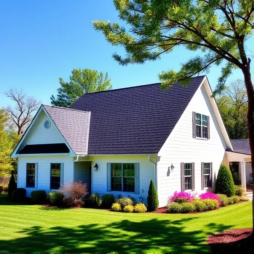 Completed roofing project in Hoover AL featuring sleek dark shingles, landscaped yard, and inviting home exterior.