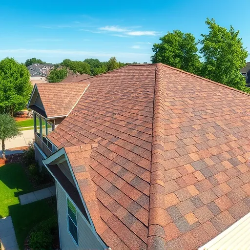 Close-up of a freshly replaced asphalt shingle roof with detailed granules on a suburban home in Trussville Alabama, surrounded by lush trees and a manicured lawn under a clear blue sky