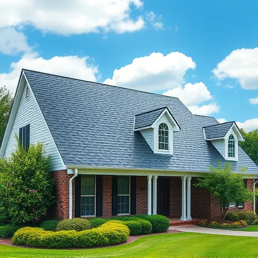 Completed roofing project in Bessemer AL featuring dark gray asphalt shingles on a modern home after a light rain.