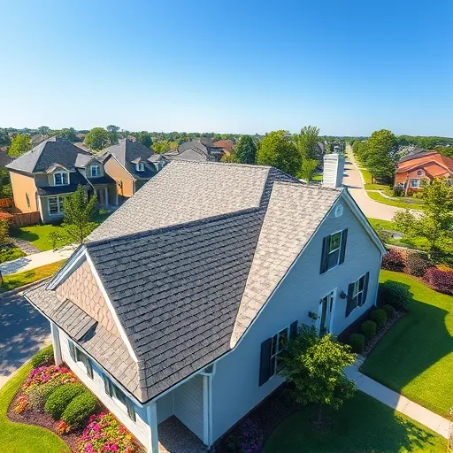 New asphalt shingle roof installation on a modern Birmingham home with lush lawn and vibrant garden under clear skies