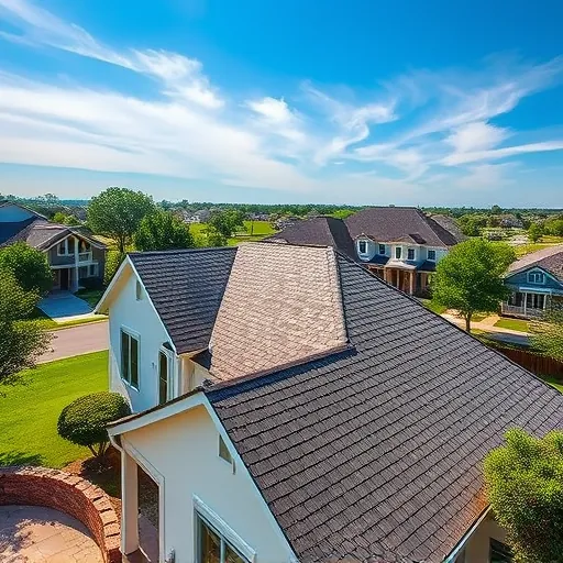 Finished residential roof in Argo Alabama with detailed shingles, precise edges, lush surroundings, and blue sky background