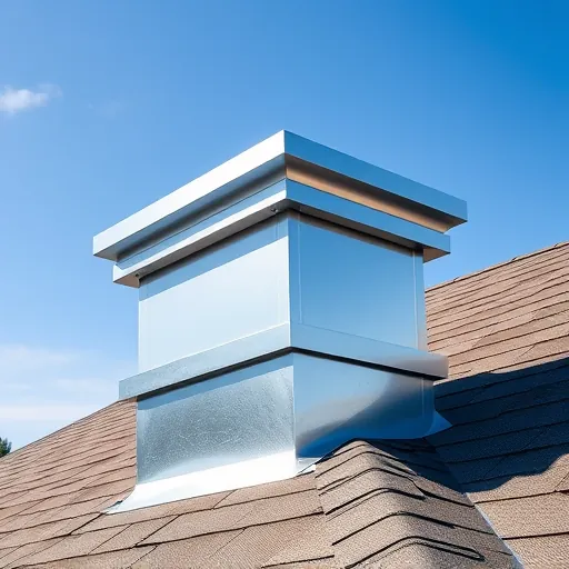 Close-up of expertly installed chimney flashing on a suburban roof in Trussville Alabama showcasing durable weatherproof metal craftsmanship