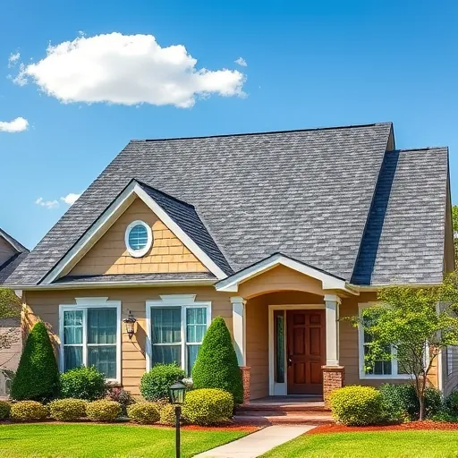 Completed roofing project in Alabaster AL showcasing new asphalt shingles on a charming home with a manicured lawn.