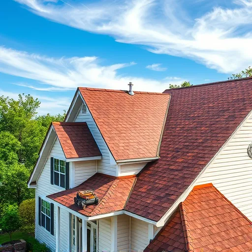 Freshly installed durable asphalt shingle roof on a suburban home in Remlap Alabama with lush trees and clear sky