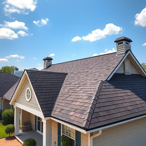 Completed roofing project in Remlap AL showcasing a dark shingle roof on a classic suburban home with landscaping.