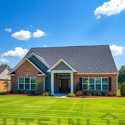 Completed roofing project in Alabaster AL featuring a modern home with dark asphalt shingles and vibrant landscaping.