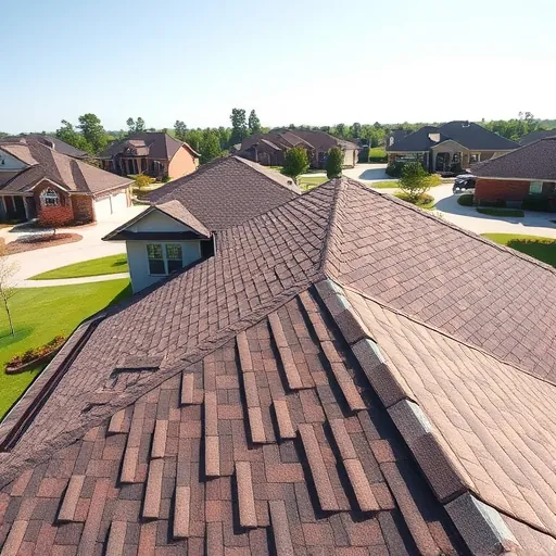 Completed roofing project in Kimberly, AL with high-quality shingles in a tidy residential neighborhood under a clear sky.