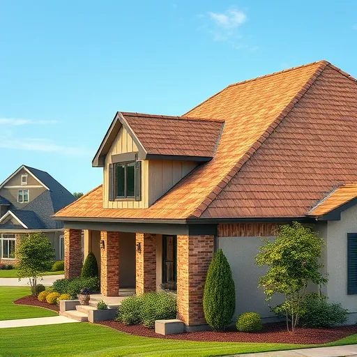 Freshly installed residential roof in Helena, AL featuring earthy shingles, modern house, and lush landscaping.