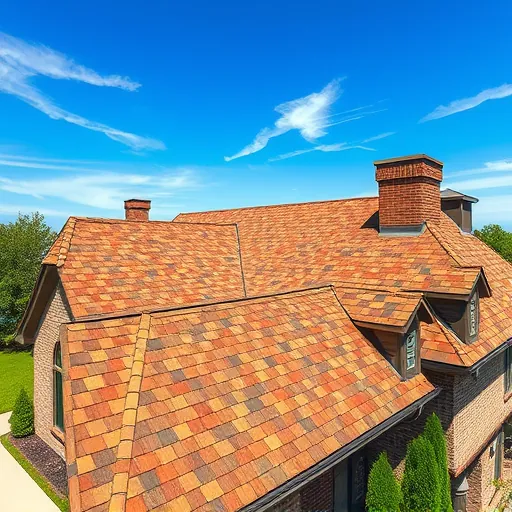 Completed roofing project in Helena AL with earth-tone shingles, crisp lines, and a manicured lawn under a blue sky.