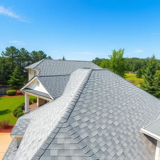 Newly completed asphalt shingle roof on a suburban home in Trussville Alabama with detailed craftsmanship and lush surroundings