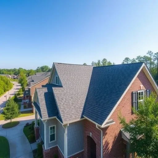 Completed roofing installation in Trussville Alabama showing clean lines and a detailed design without people.