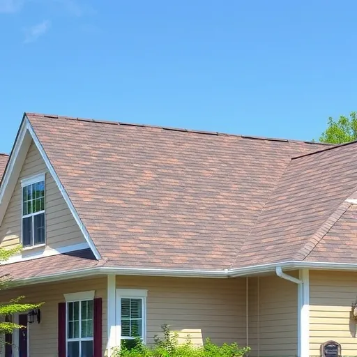 Completed roofing project in Trussville AL showcasing craftsmanship and design with clear blue sky backdrop.