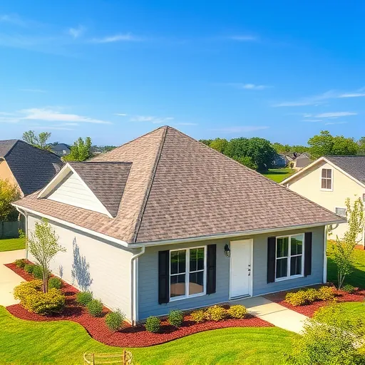 Freshly replaced asphalt shingle roof on modern home in Trussville Alabama with pristine gutters and lush green surroundings