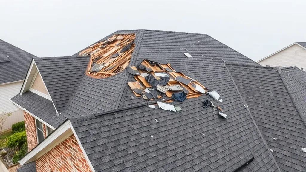 Hail Damage Roof Replacement projects showcased in Trussville AL with before and after images of roofs.